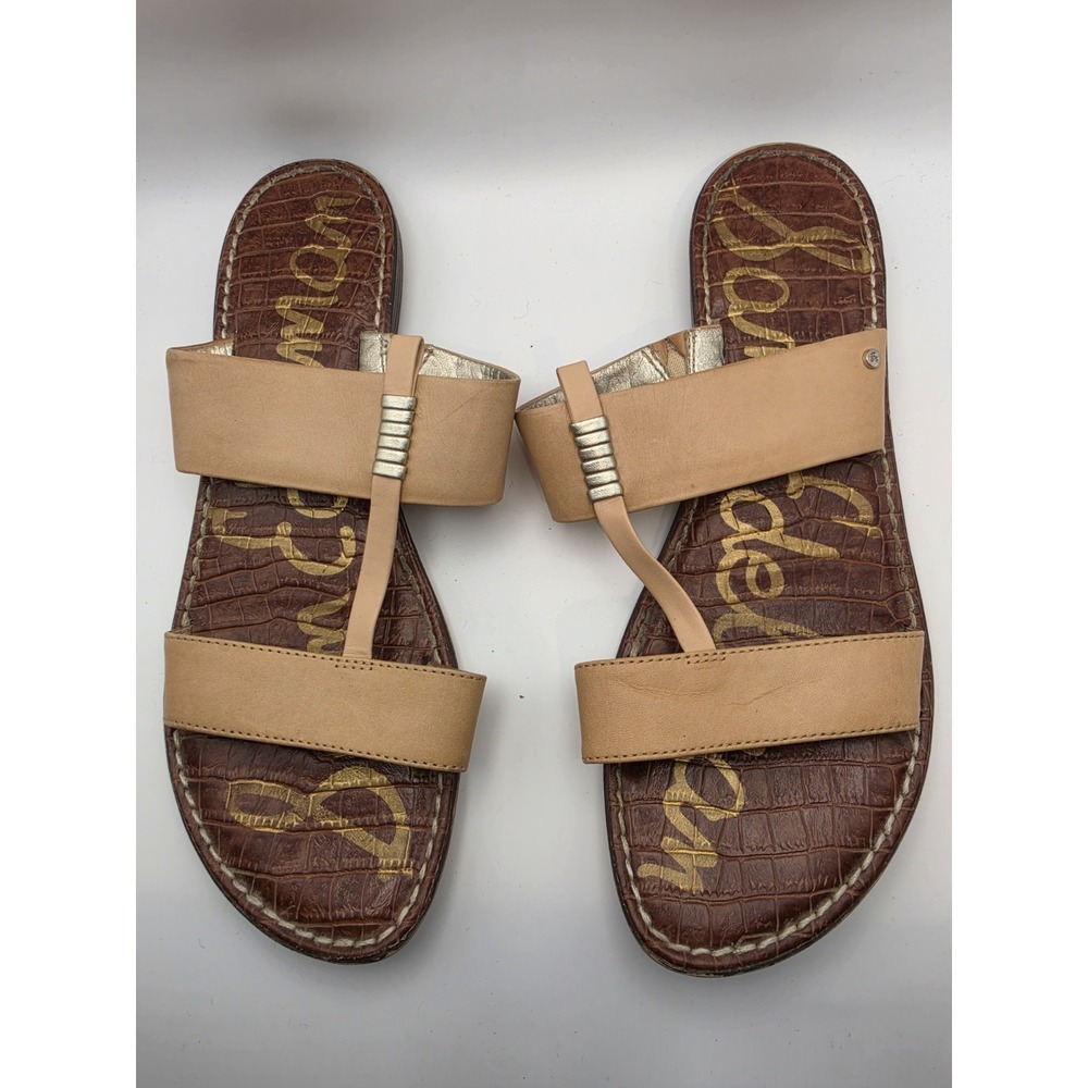 Sam Edelman Kane Slide Sandals Women's Sz 10‎ Brown Leather Strappy Resort Boho